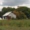 Old barn near pumpkin patch