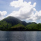 Hill on Flores island in rainy season