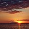 Sunset going down behind Tambora Mountain