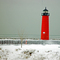 Kenosha Harbor Lighthouse Feb Snow