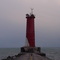 Frozen Lighthouse on Lake Michigan, Sheboygan, WI