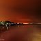 Suramadu bridge at Madura strait from Kenjeran Park in the night