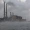 the Mount Storm power plant in the mist of twilight