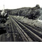 RAILROAD LOOKING WEST FROM US-219 BRIDGE - CIRCA 1953 - SMOKE STACKS WERE VEPCO POWER PLANT NOW REMOVED