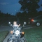 KATIE ON JONATHAN'S MOTORCYCLE AT OUR HOUSE IN WYOMING