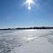 Many foorprint on Eagle Lake in February, Texas, Michigan