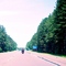 Forested sides of Interstate highway I-35W south of Duluth Minnesota USA