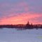 Sunset on the snowmobile trail leaving Grand Marais