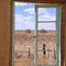 Inside looking out on Anna Creek Station