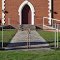Memorial gates with plaques