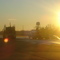 Late afternoon with trucks at St. Marie, Mt
