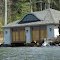 Wooden bear boat house.
