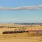 5917 & 3237 "Lachlan", based at Cowra, on Train No. SS89 pass Wombat Hill with its commanding view over dry pastures to the south east, March 2008.