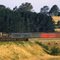 X41 leads the evening train to Swan Hill across Malmsbury viaduct, 1980