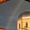 Rainbow over temple