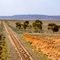 Whyalla to Port Augusta railway line with a Flinders backdrop