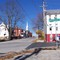 Up hill from corner gas station