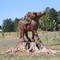 Tree Trunk Carving -  Soldier on Horse