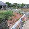 Mangrove trail boardwalk to grass hut