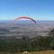 Paraglider launching at Tunbridge Tiers, Tasmania