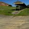 Former Leisureland Fair (2010).  When this operated from 1984 to 1992, a steam train would take passengers from the carpark to the park. This is all that's left of that memory