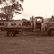 Truck in sepia
