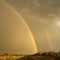 Rainbow in the outback, on the way to Uluru