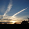 Bushveld sunset with jetstream Motswari