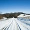 Snowy country road drive.