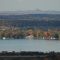 Holy Hill (backdrop), Nagawicka Lake (foreground) seen from Lapham Peak tower