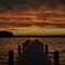 Sun set at Pewaukee Lake