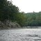 River bending along a rocky outcrop