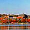 Bath Iron Works Crane & Bath Waterfront on the Kennebec River