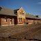Old train depot in Pleasant Hill, Missouri.