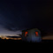 Old pump house at night