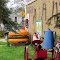 A big burger with hot coffee... and a cannon?