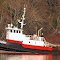Tug Vulcan pulling a log raft along Harstine Island
