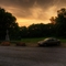 My car in the early morning glow