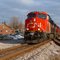 CN 2340 passing lumber mill
