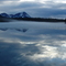 Small lake during the melt at sunset