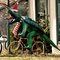 Bike Riding Snapping Turtle in the Christmas Spirit