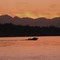 Sunset from Blake Island, the Olympic Mountains are in the background.