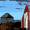 Corn Crib and Barn in Winter