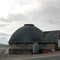 Round barn, cloudy day