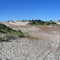 view of sand dunes from our tent