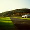 Looking Northwest down Runway 31 at Bally Spring Farm Airport, Bally, PA