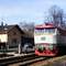 zbraslav rail station with typical commuter train