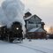 PM 1225 passing Michigan Bean Company Elevator in Henderson, Michigan, December 2008