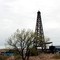 Wooden oil derrick