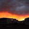A storm affected sunset from the Aspens Mobile Home Park. Evansville, Wyoming